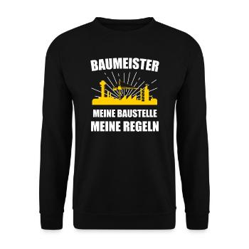 Baumeister Baustelle Bauleiter Geschenk - Unisex Pullover - Schwarz - Vorne - Alina (178cm) & Michal (187cm)
