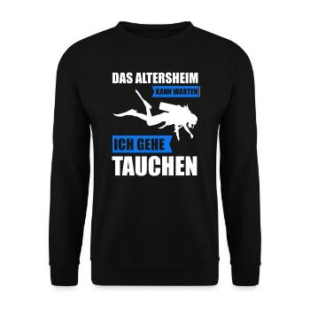 Tauchen Taucher Taucherin Geschenk - Unisex Pullover - Schwarz - Vorne - Alina (178cm) & Michal (187cm)