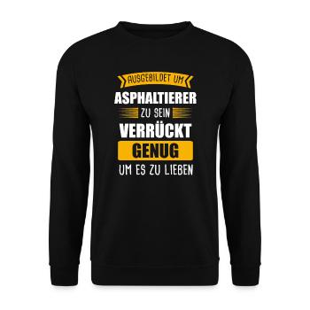 Asphaltierer Asphaltbauer Straßenbauer Geschenk - Unisex Pullover - Schwarz - Vorne - Alina (178cm) & Michal (187cm)