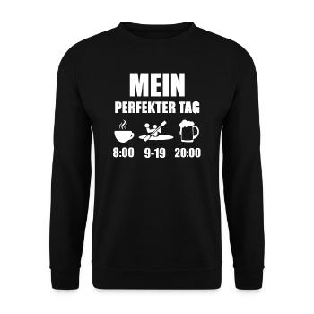 Kanupolo Kanu Polo Kajak Geschenk - Unisex Pullover - Schwarz - Vorne - Alina (178cm) & Michal (187cm)