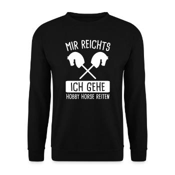 Hobby Horse Steckenpferd Hobbyhorsing Geschenk - Unisex Pullover - Schwarz - Vorne - Alina (178cm) & Michal (187cm)