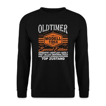 Vintage model 1964 56th birthday - Unisex Sweatshirt - black - Front - Alina (178cm) & Michal (187cm)