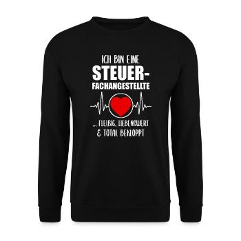Steuerfachangestellte Steuerberaterin Mitarbeiter - Unisex Pullover - Schwarz - Vorne - Alina (178cm) & Michal (187cm)