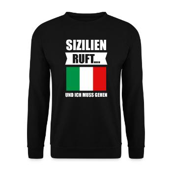 Sizilien Italien Palermo Geschenk - Unisex Pullover - Schwarz - Vorne - Alina (178cm) & Michal (187cm)