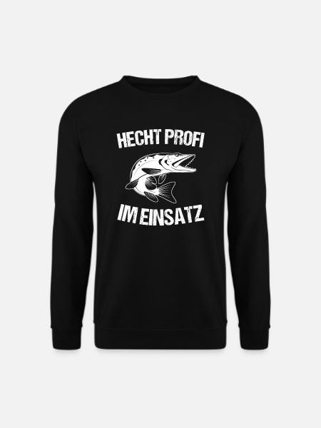 Hecht Angeln Angler Angelhaken Geschenk - Unisex Pullover - Schwarz