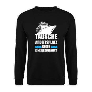 Kreuzfahrt Kreuzfahrtschiff Schiffsreise Geschenk - Unisex Pullover - Schwarz - Vorne - Alina (178cm) & Michal (187cm)