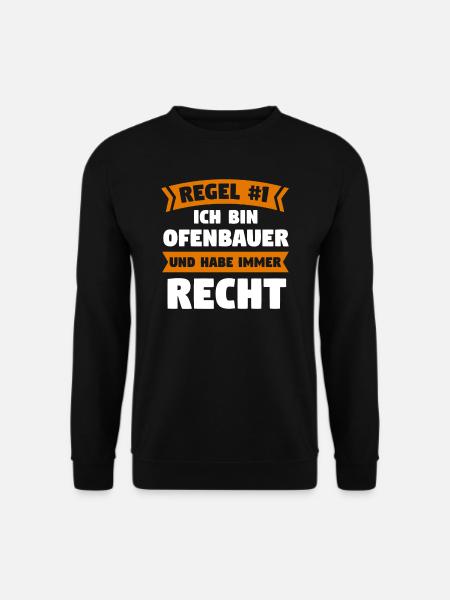 Ofenbauer Ofen Kamin Geschenk - Unisex Pullover - Schwarz