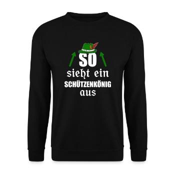 Schützenkönig Schützenfest Sportschütze Geschenk - Unisex Pullover - Schwarz - Vorne - Alina (178cm) & Michal (187cm)