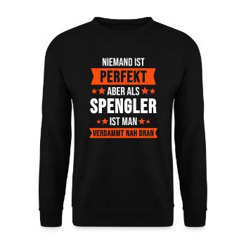 Spengler Klempner Handwerker Geschenk - Unisex Pullover - Schwarz - Vorne - Alina (178cm) & Michal (187cm)