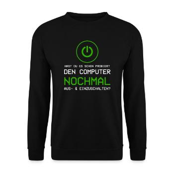 Admin Administrator Computer Humor Geschenk - Unisex Pullover - Schwarz - Vorne - Alina (178cm) & Michal (187cm)