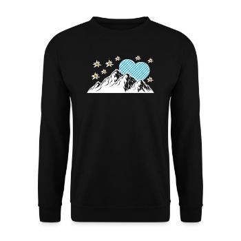 Allgäu Allgäuer Bayern Berge Geschenk - Unisex Pullover - Schwarz - Vorne - Alina (178cm) & Michal (187cm)