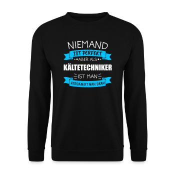 Kältetechniker Klimaanlagen Kältetechnik Geschenk - Unisex Pullover - Schwarz - Vorne - Alina (178cm) & Michal (187cm)