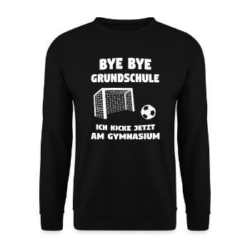 Bye Bye Grundschule Ich Kicke Jetzt Am Gymnasium - Unisex Pullover - Schwarz - Vorne - Alina (178cm) & Michal (187cm)