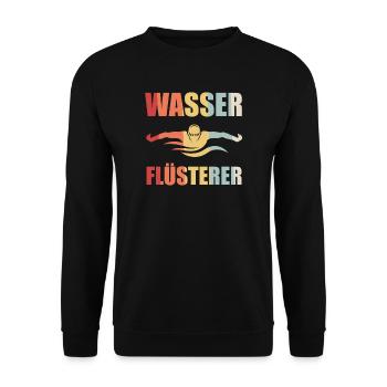 Schwimmen Schwimmer Rettungsschwimmer Geschenk - Unisex Pullover - Schwarz - Vorne - Alina (178cm) & Michal (187cm)