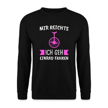 Einrad Einräder Einradfahrer Unicycle Geschenk - Unisex Pullover - Schwarz - Vorne - Alina (178cm) & Michal (187cm)