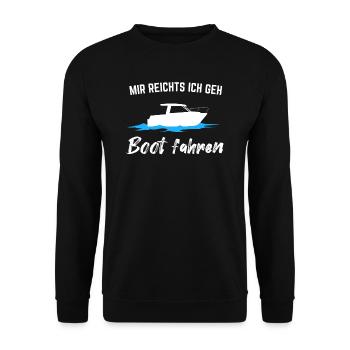 Motorboot Boot Bootsbesitzer Geschenk - Unisex Pullover - Schwarz - Vorne - Alina (178cm) & Michal (187cm)
