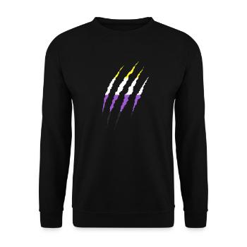 Non Binary Non-Gender Non-Binary Flag Gift - Unisex Sweatshirt - black - Front - Alina (178cm) & Michal (187cm)