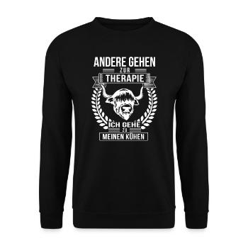 Schottisches Hochlandrind Rind Highlands Geschenk - Unisex Pullover - Schwarz - Vorne - Alina (178cm) & Michal (187cm)
