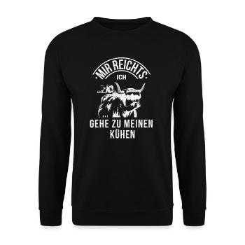 Schottisches Hochlandrind Rind Highlands Geschenk - Unisex Pullover - Schwarz - Vorne - Alina (178cm) & Michal (187cm)