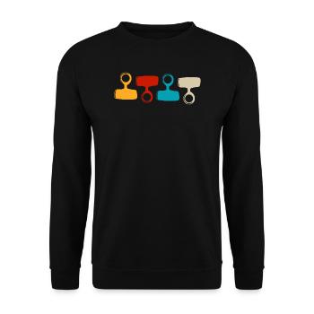 Magnet Angeln Fischen Sondeln Geschenk - Unisex Pullover - Schwarz - Vorne - Alina (178cm) & Michal (187cm)