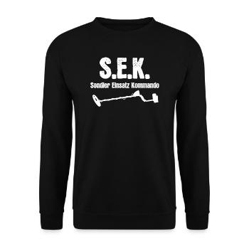 Sondeln Sondler Sondengänger Geschenk - Unisex Pullover - Schwarz - Vorne - Alina (178cm) & Michal (187cm)