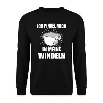 ABDL Adult Baby Windel Geschenk - Unisex Pullover - Schwarz - Vorne - Alina (178cm) & Michal (187cm)