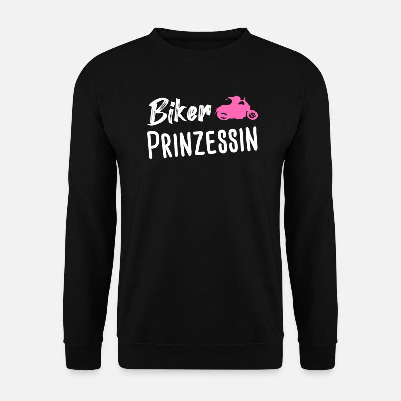 Biker Prinzessin Motorrad Bike Geschenk - Unisex Pullover - Schwarz