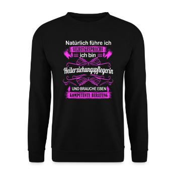 Heilerziehungspflegerin Heilerziehungspfleger - Unisex Pullover - Schwarz - Vorne - Alina (178cm) & Michal (187cm)