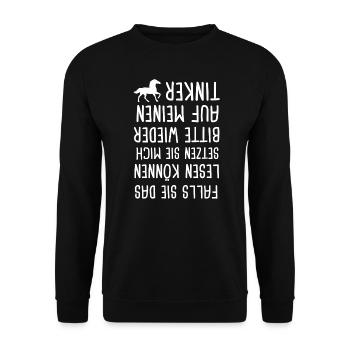 Tinker Pferd Pferde Geschenk - Unisex Pullover - Schwarz - Vorne - Alina (178cm) & Michal (187cm)