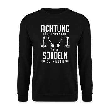 Sondeln Sondler Sondengänger Geschenk - Unisex Pullover - Schwarz - Vorne - Alina (178cm) & Michal (187cm)