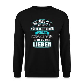 Kältetechniker Technik Klimatechniker Geschenk - Unisex Pullover - Schwarz - Vorne - Alina (178cm) & Michal (187cm)