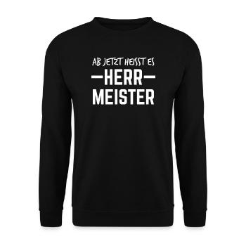 Meister 2020 Meisterprüfung Dachdecker Geschenk - Unisex Pullover - Schwarz - Vorne - Alina (178cm) & Michal (187cm)