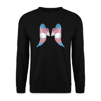 Cadeau LGBTQ de l'aile transgenre Gay Pride - Sweat-shirt Unisexe - noir - Devant - Alina (178cm) & Michal (187cm)