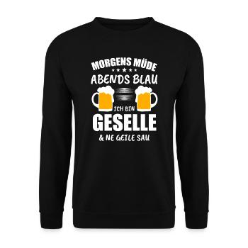 Geselle 2020 Gesellenprüfung Prüfung Geschenk - Unisex Pullover - Schwarz - Vorne - Alina (178cm) & Michal (187cm)