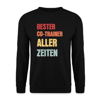 Co-Trainer Fußball-Trainer Trainer Geschenk - Unisex Pullover - Schwarz - Vorne - Alina (178cm) & Michal (187cm)