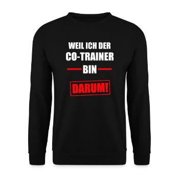 Co-Trainer Fußball-Trainer Handball Geschenk - Unisex Pullover - Schwarz - Vorne - Alina (178cm) & Michal (187cm)