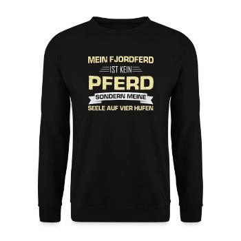Fjordpferd Fjord Reiter Geschenk - Unisex Pullover - Schwarz - Vorne - Alina (178cm) & Michal (187cm)