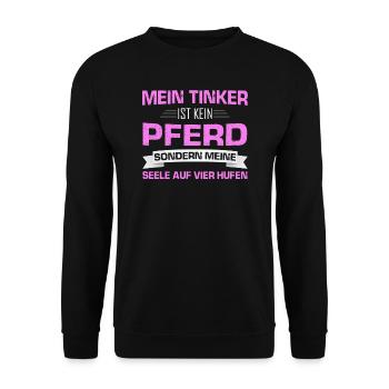 Tinker Pferd Reiter Geschenk - Unisex Pullover - Schwarz - Vorne - Alina (178cm) & Michal (187cm)