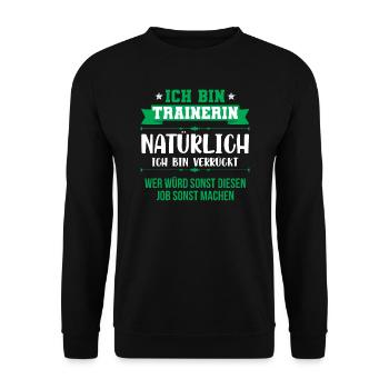 Trainerin Trainer Fußballtrainer Geschenk - Unisex Pullover - Schwarz - Vorne - Alina (178cm) & Michal (187cm)