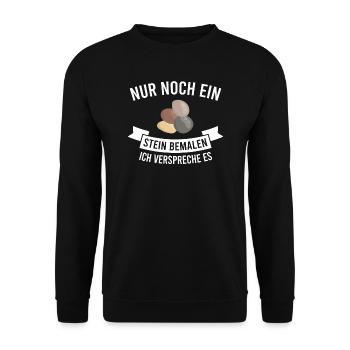 Steine Bemalen Stein Geschenk - Unisex Pullover - Schwarz - Vorne - Alina (178cm) & Michal (187cm)