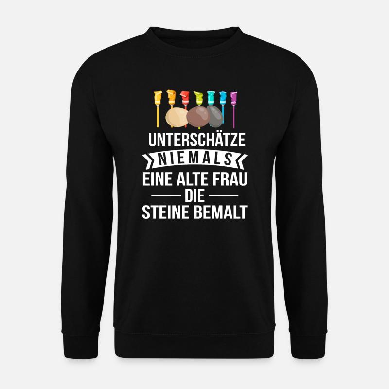 Steine Bemalen Stein Geschenk - Unisex Pullover - Schwarz
