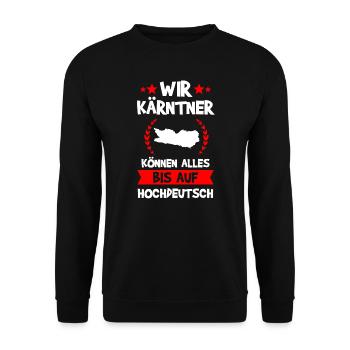 Kärnten Kärtner Österreich Geschenk - Unisex Pullover - Schwarz - Vorne - Alina (178cm) & Michal (187cm)