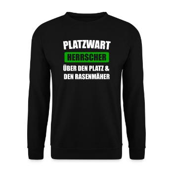 Platzwart Greenkeeper Fußballplatz Geschenk - Unisex Pullover - Schwarz - Vorne - Alina (178cm) & Michal (187cm)