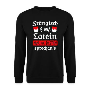 Franken Franke Fränkisch Geschenk - Unisex Pullover - Schwarz - Vorne - Alina (178cm) & Michal (187cm)