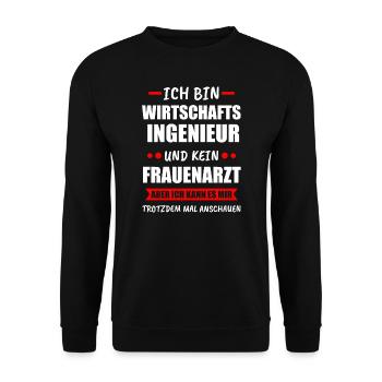 Wirtschaftsingenieur Ingenieur Ingenieure Geschenk - Unisex Pullover - Schwarz - Vorne - Alina (178cm) & Michal (187cm)