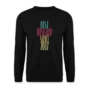 3. Hochzeitstag Jahrestags Geschenk Bester Ehemann - Unisex Pullover - Schwarz - Vorne - Alina (178cm) & Michal (187cm)
