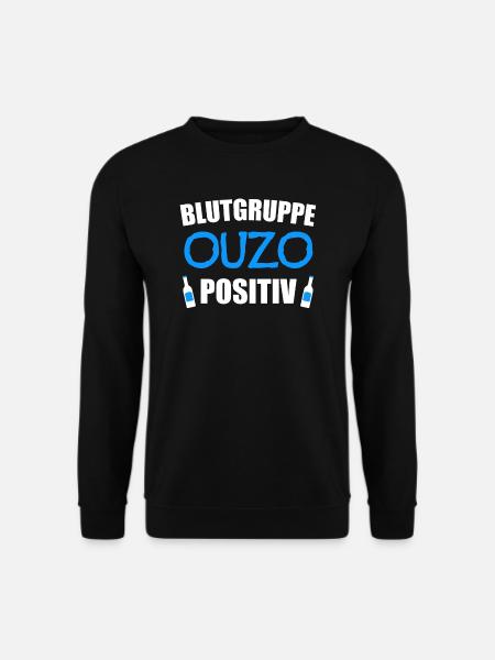 Ouzo Alkohol Schnaps Geschenk - Unisex Pullover - Schwarz