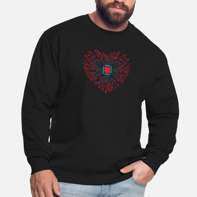 Herz der Technik Nerd Leben Computer IT Prozessor Unisex Pullover
