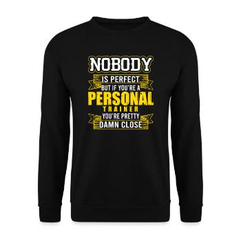 Personal Trainer Fitnesstrainer Fitness Geschenk - Unisex Pullover - Schwarz - Vorne - Alina (178cm) & Michal (187cm)
