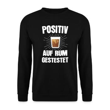 Rum Alkohol Trinken Schnaps Geschenk - Unisex Pullover - Schwarz - Vorne - Alina (178cm) & Michal (187cm)
